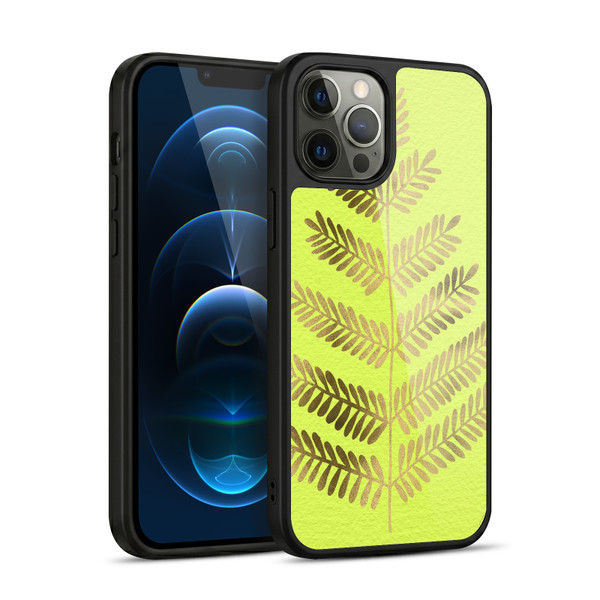 Cat Coquillette Nature Leaflets Yellow Gel Armour Case For Apple iPhone 12 Pro Max