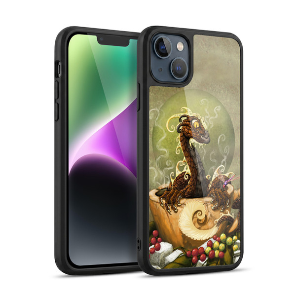 Stanley Morrison Art Brown Coffee Dragon Dragonfly Gel Armour Case For Apple iPhone 14 Plus