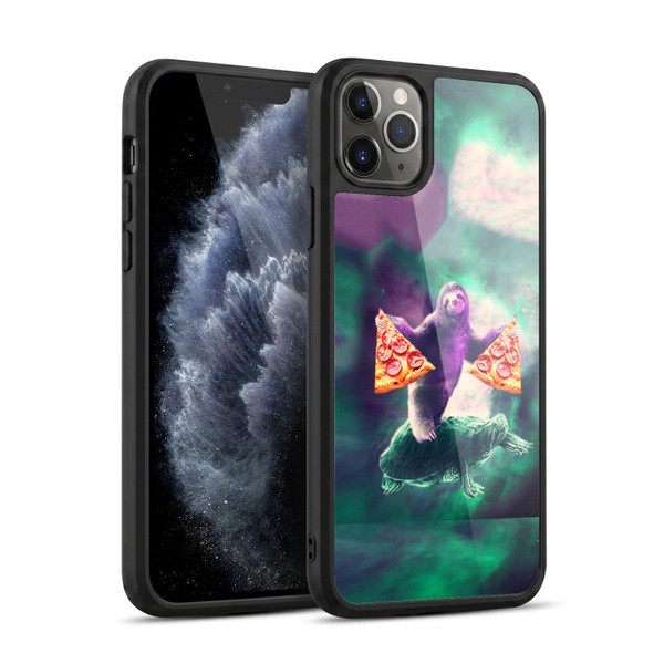Random Galaxy Space Pizza Ride Sloth Riding Turtle Gel Armour Case For Apple iPhone 11 Pro Max