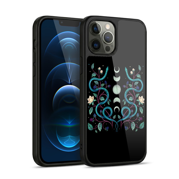Episodic Drawing Illustration Animals Serpent Moon Gel Armour Case For Apple iPhone 12 Pro Max