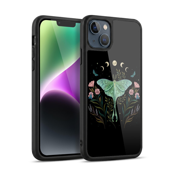 Episodic Drawing Illustration Animals Moth and Flowers Gel Armour Case For Apple iPhone 14 Plus