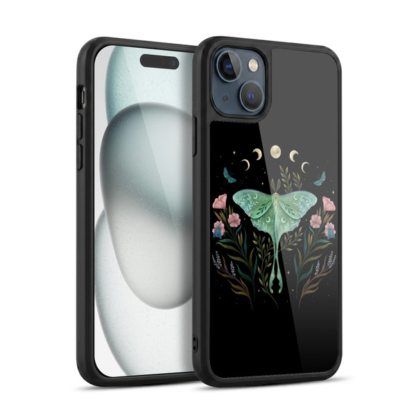 Episodic Drawing Illustration Animals Moth and Flowers Gel Armour Case For Apple iPhone 15 Plus