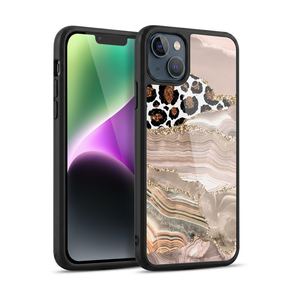 UtArt Wild Cat Marble Cheetah Waves Gel Armour Case For Apple iPhone 14 Plus