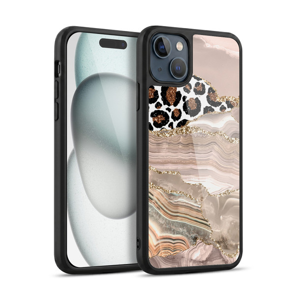 UtArt Wild Cat Marble Cheetah Waves Gel Armour Case For Apple iPhone 15 Plus