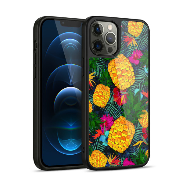 Suzan Lind Colours & Patterns Tropical Pineapple Gel Armour Case For Apple iPhone 12 Pro Max