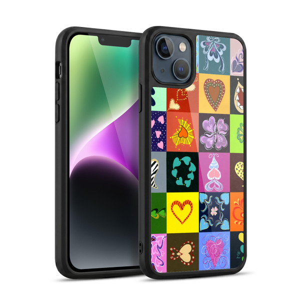Suzan Lind Colours & Patterns Heart Quilt Gel Armour Case For Apple iPhone 14 Plus