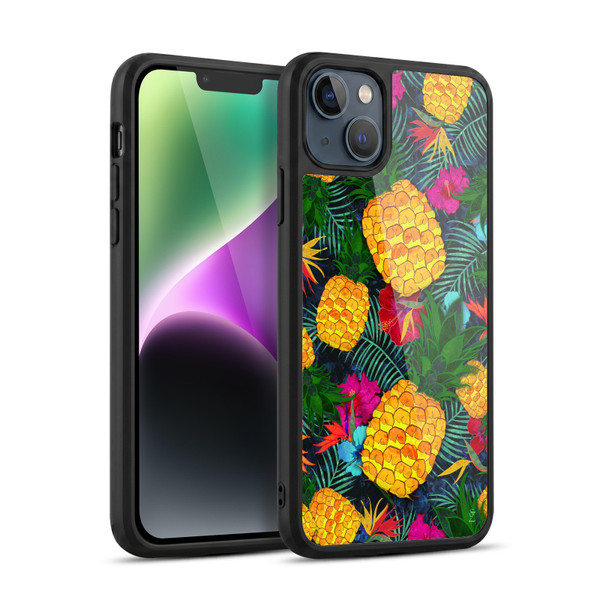 Suzan Lind Colours & Patterns Tropical Pineapple Gel Armour Case For Apple iPhone 14 Plus