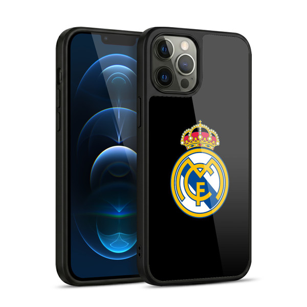 Real Madrid CF Origin Plain Logo Black Gel Armour Case For Apple iPhone 12 Pro Max