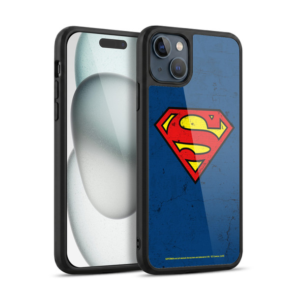 Superman DC Comics Logos Distressed Look Gel Armour Case For Apple iPhone 15 Plus