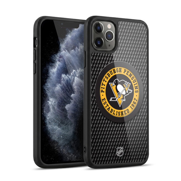 NHL Pittsburgh Penguins Puck Texture Gel Armour Case For Apple iPhone 11 Pro Max
