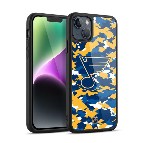 NHL St Louis Blues Camouflage Gel Armour Case For Apple iPhone 14 Plus