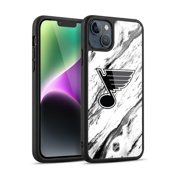 NHL St Louis Blues Marble Gel Armour Case For Apple iPhone 14 Plus