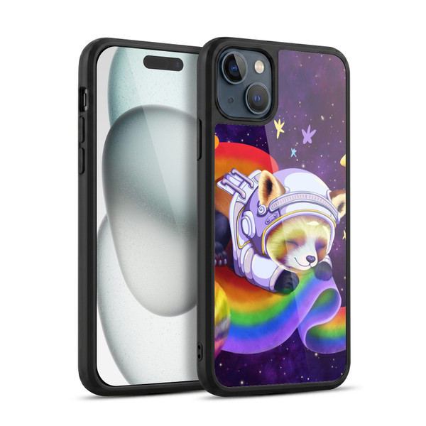 Carla Morrow Rainbow Animals Red Panda Sleeping Gel Armour Case For Apple iPhone 15 Plus