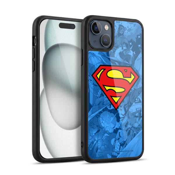 Superman DC Comics Comicbook Art Collage Gel Armour Case For Apple iPhone 15 Plus
