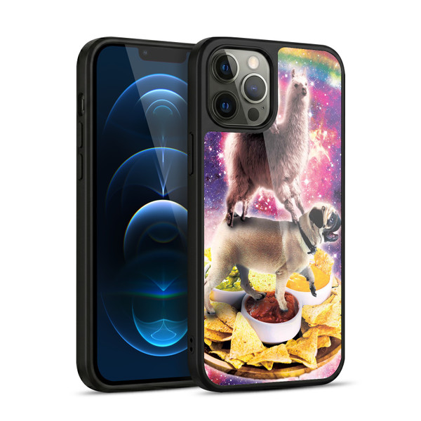 Random Galaxy Space Cat Rainbow Llama Pug & Nachos Gel Armour Case For Apple iPhone 12 Pro Max