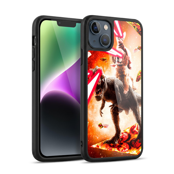 Random Galaxy Space Cat Dinosaur & Dog Lazer Eye Gel Armour Case For Apple iPhone 14 Plus
