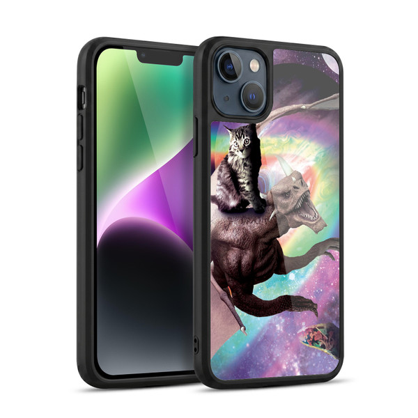 Random Galaxy Space Cat Galaxy Dragon Gel Armour Case For Apple iPhone 14 Plus