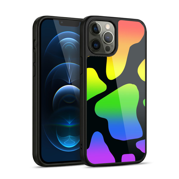 Grace Illustration Cow Prints Rainbow Gel Armour Case For Apple iPhone 12 Pro Max