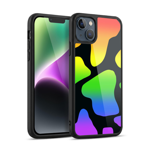 Grace Illustration Cow Prints Rainbow Gel Armour Case For Apple iPhone 14 Plus