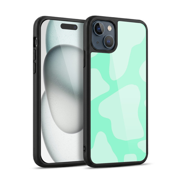 Grace Illustration Cow Prints Mint Green Gel Armour Case For Apple iPhone 15 Plus