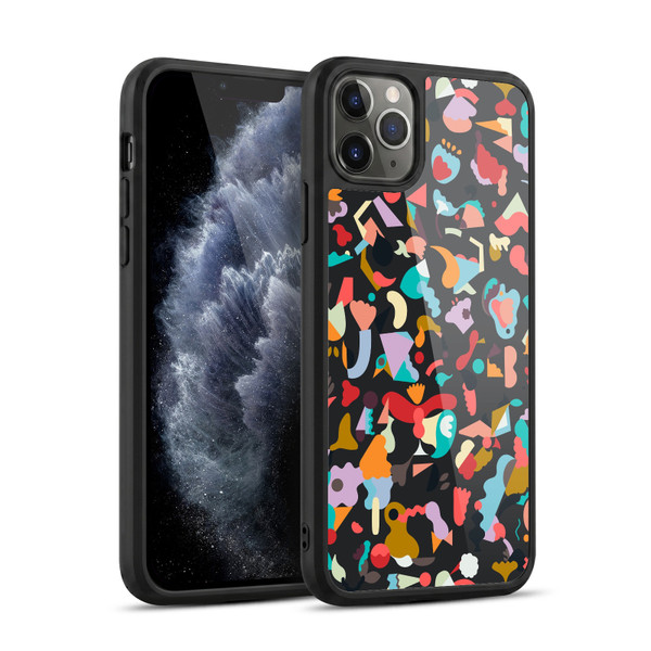 Ninola Patterns Imaginary Geo Animals Black Gel Armour Case For Apple iPhone 11 Pro Max