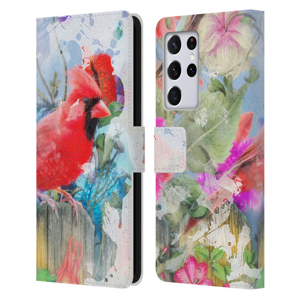 Aimee Stewart Assorted Designs Birds And Bloom Leather Book Wallet Case Cover For Samsung Galaxy S21 Ultra 5G