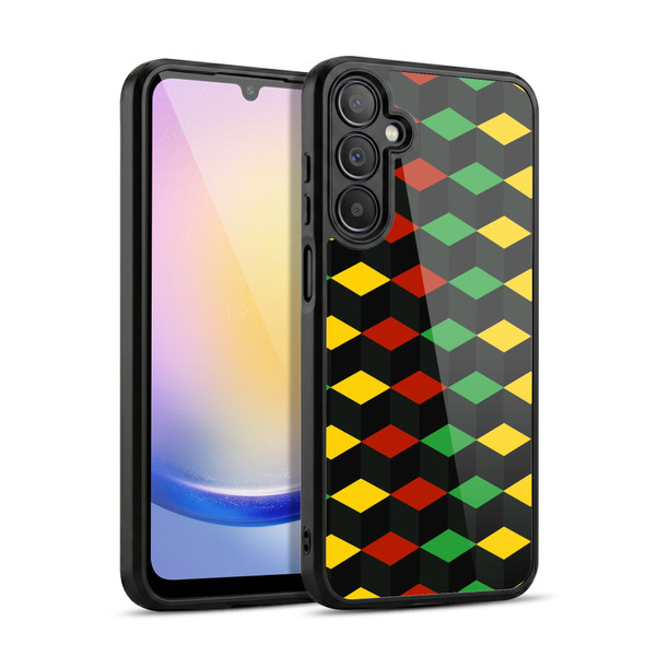 Head Case Designs Rasta Colour Patterns Cubism Gel Armour Case For Samsung Galaxy A25 5G