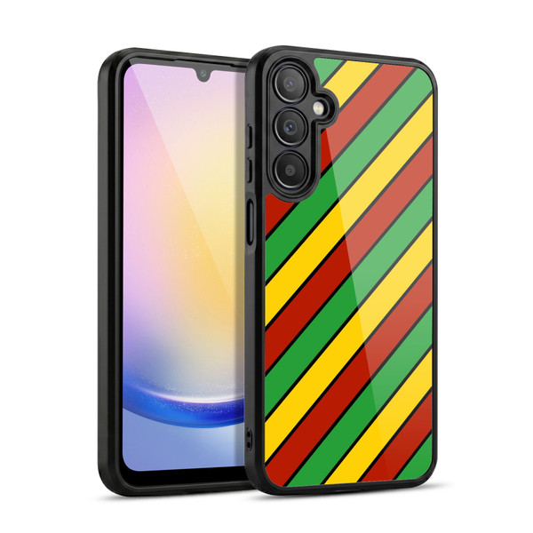 Head Case Designs Rasta Colour Patterns Diagonal Stripes Gel Armour Case For Samsung Galaxy A25 5G