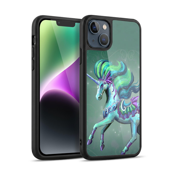 Rose Khan Unicorns Sea Green Gel Armour Case For Apple iPhone 14 Plus