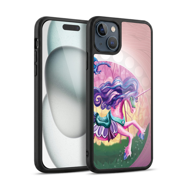 Rose Khan Unicorns Pink Spring Gel Armour Case For Apple iPhone 15 Plus