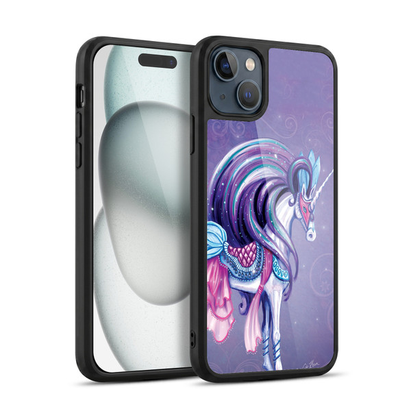 Rose Khan Unicorns White And Purple Gel Armour Case For Apple iPhone 15 Plus