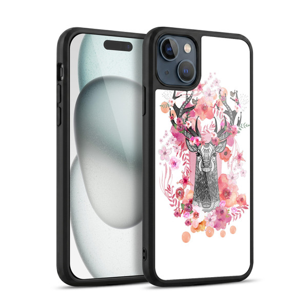 Monika Strigel Animals And Flowers Stag Aztec Gel Armour Case For Apple iPhone 15 Plus