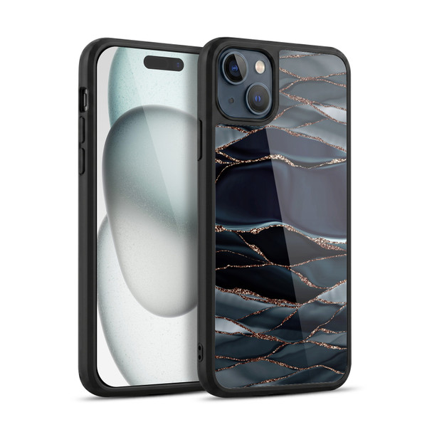 UtArt Dark Night Marble Waves Gel Armour Case For Apple iPhone 15 Plus