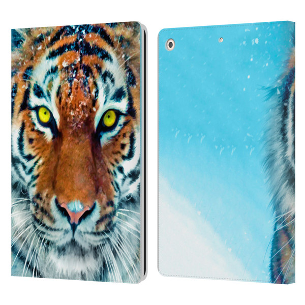 Aimee Stewart Animals Yellow Tiger Leather Book Wallet Case Cover For Apple iPad 10.2 2019/2020/2021