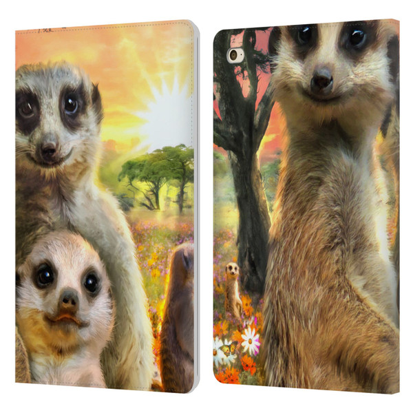 Aimee Stewart Animals Meerkats Leather Book Wallet Case Cover For Apple iPad mini 4