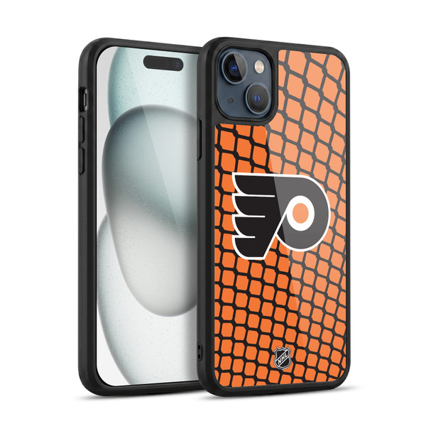 NHL Philadelphia Flyers Net Pattern Gel Armour Case For Apple iPhone 15 Plus