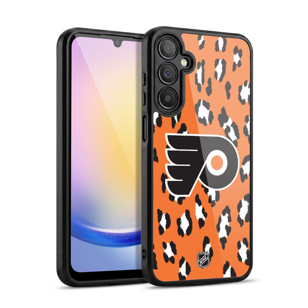NHL Philadelphia Flyers Leopard Pattern Gel Armour Case For Samsung Galaxy A25 5G