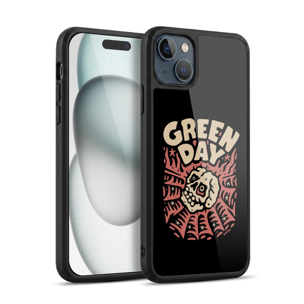 Green Day Graphics Skull Spider Gel Armour Case For Apple iPhone 15 Plus