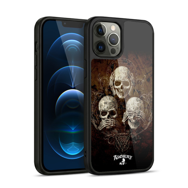 Alchemy Gothic Skull No Evil Three Skull Gel Armour Case For Apple iPhone 12 Pro Max