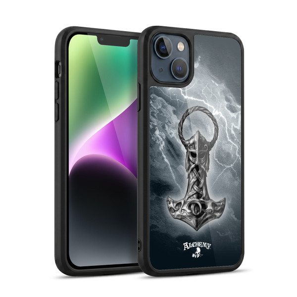 Alchemy Gothic Illustration Mjolnir Hammer Gel Armour Case For Apple iPhone 14 Plus