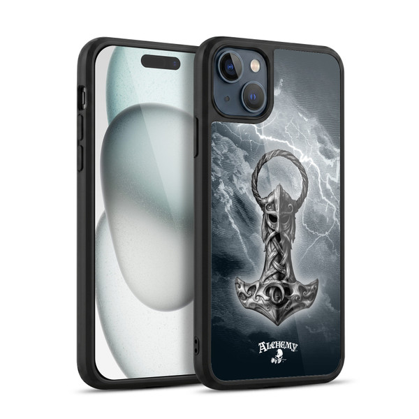 Alchemy Gothic Illustration Mjolnir Hammer Gel Armour Case For Apple iPhone 15 Plus