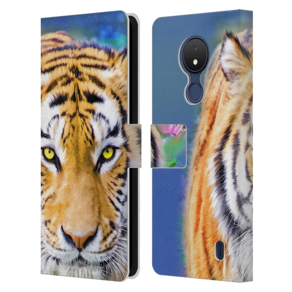 Aimee Stewart Animals Tiger Lily Leather Book Wallet Case Cover For Nokia C21