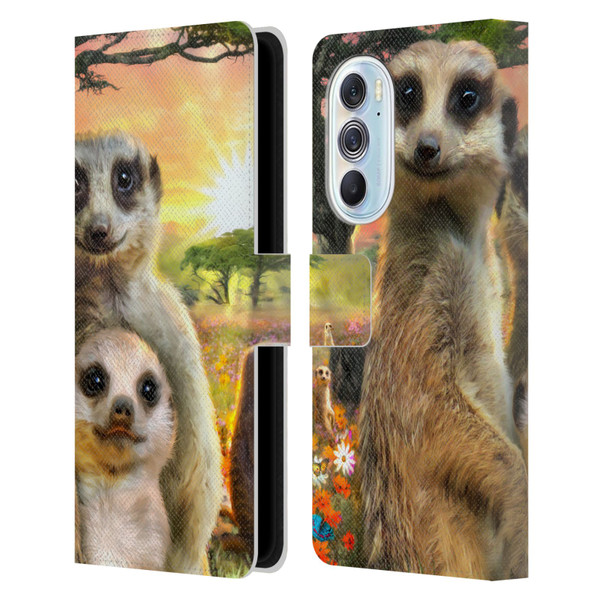 Aimee Stewart Animals Meerkats Leather Book Wallet Case Cover For Motorola Edge X30