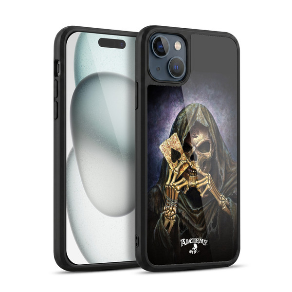 Alchemy Gothic Skull And Cards Reaper's Ace Gel Armour Case For Apple iPhone 15 Plus