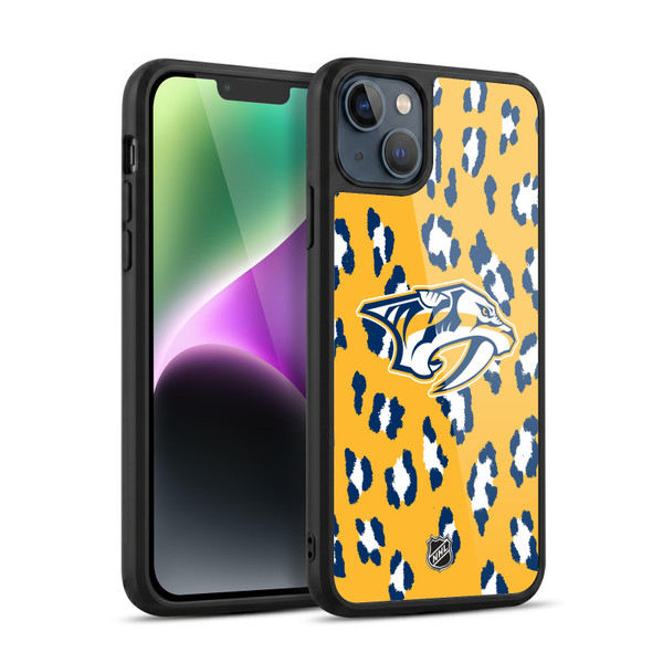 NHL Nashville Predators Leopard Pattern Gel Armour Case For Apple iPhone 14 Plus