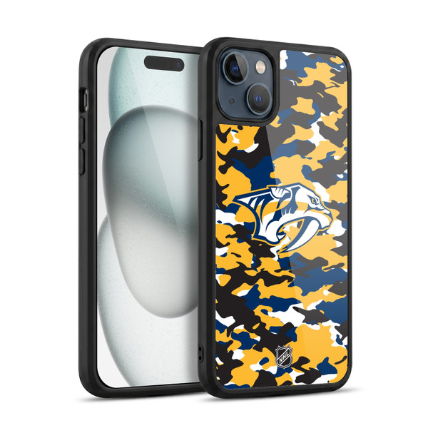 NHL Nashville Predators Camouflage Gel Armour Case For Apple iPhone 15 Plus