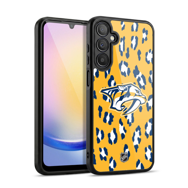 NHL Nashville Predators Leopard Pattern Gel Armour Case For Samsung Galaxy A25 5G