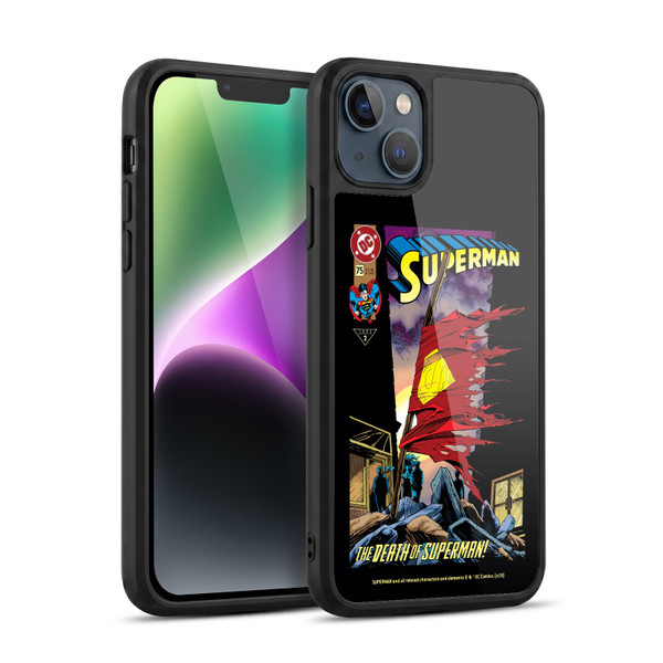 Superman DC Comics Famous Comic Book Covers Death Gel Armour Case For Apple iPhone 14 Plus
