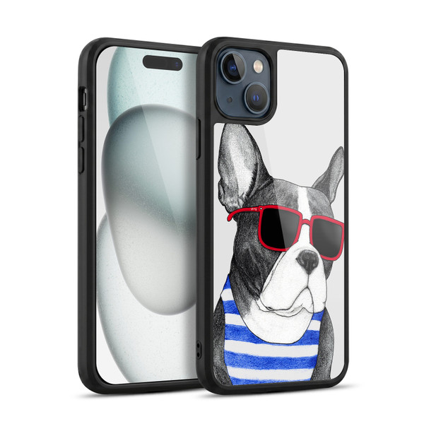 Barruf Dogs Frenchie Summer Style Gel Armour Case For Apple iPhone 15 Plus