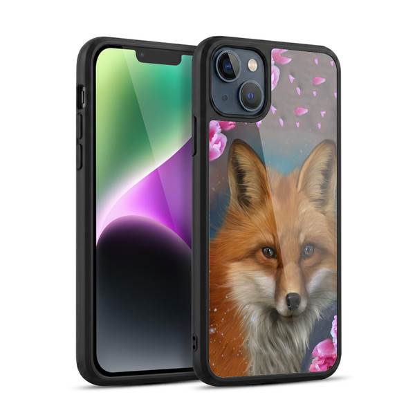 Ash Evans Animals Fox Peonies Gel Armour Case For Apple iPhone 14 Plus